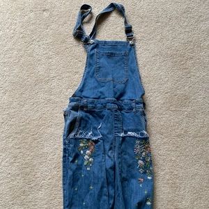 Forever 21 Embroidered Overalls